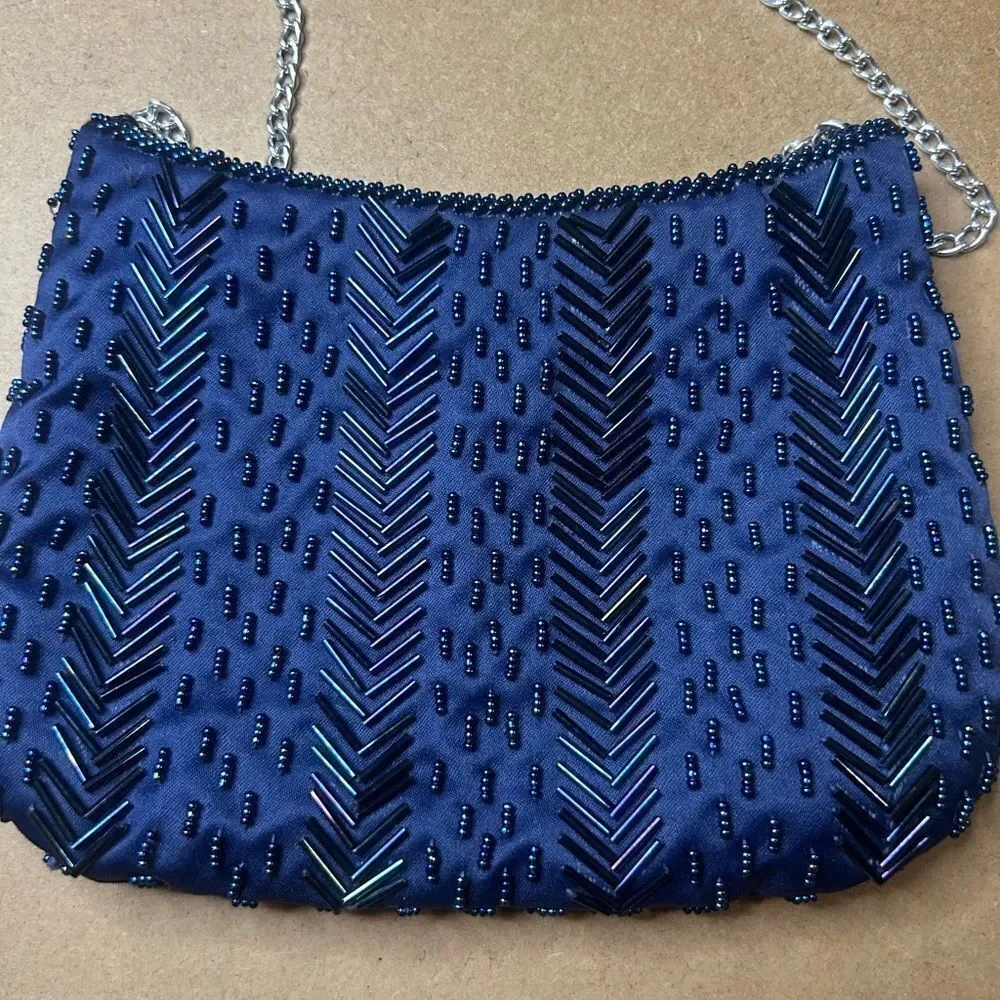 Walborg Blue Beaded Women's Bag